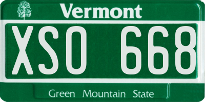 VT license plate XSO668