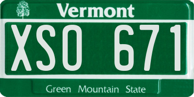 VT license plate XSO671