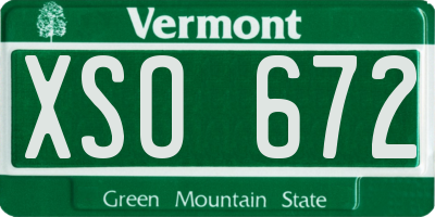 VT license plate XSO672