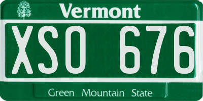 VT license plate XSO676