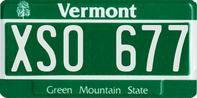 VT license plate XSO677