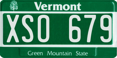 VT license plate XSO679