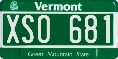 VT license plate XSO681