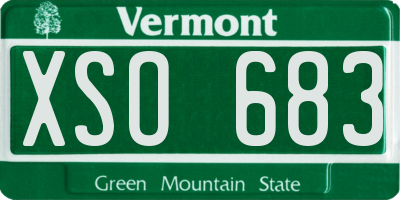 VT license plate XSO683