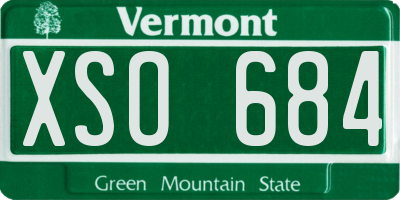 VT license plate XSO684