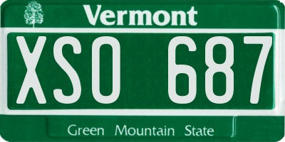 VT license plate XSO687