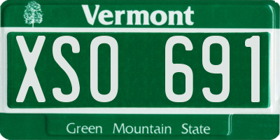 VT license plate XSO691