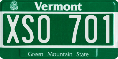 VT license plate XSO701