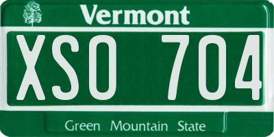 VT license plate XSO704