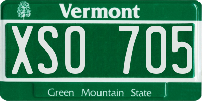 VT license plate XSO705