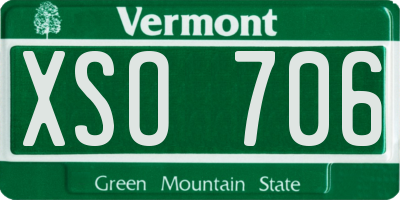 VT license plate XSO706