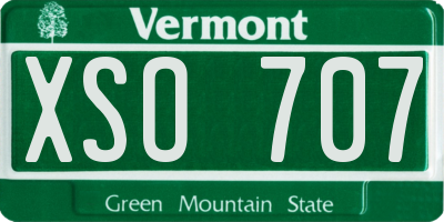 VT license plate XSO707