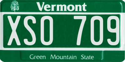 VT license plate XSO709