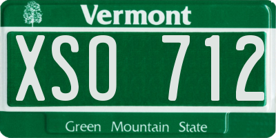 VT license plate XSO712