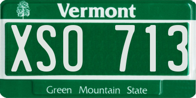 VT license plate XSO713