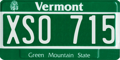 VT license plate XSO715