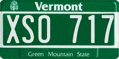 VT license plate XSO717