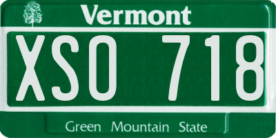 VT license plate XSO718