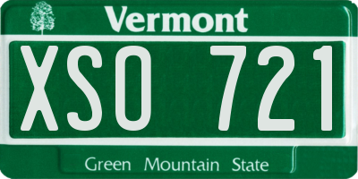 VT license plate XSO721