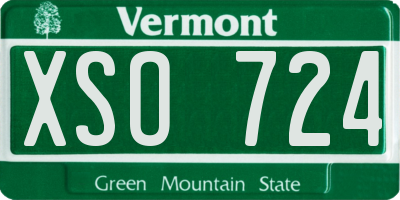 VT license plate XSO724