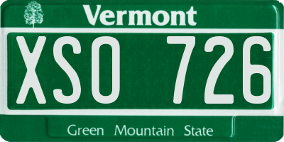 VT license plate XSO726