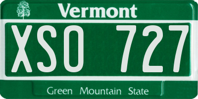 VT license plate XSO727