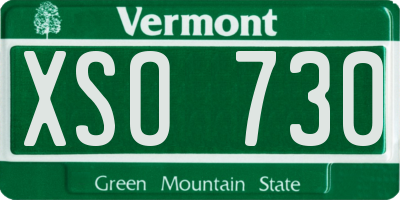 VT license plate XSO730
