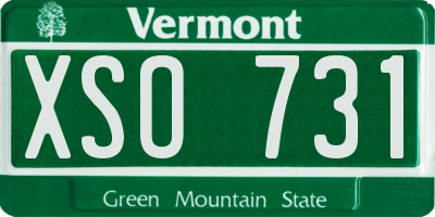 VT license plate XSO731