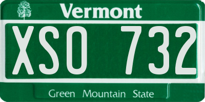VT license plate XSO732