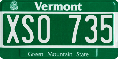 VT license plate XSO735