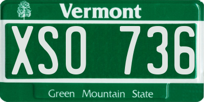 VT license plate XSO736