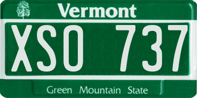 VT license plate XSO737
