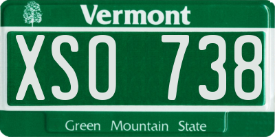 VT license plate XSO738