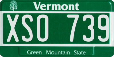 VT license plate XSO739