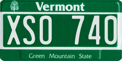 VT license plate XSO740
