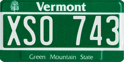 VT license plate XSO743