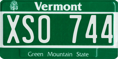 VT license plate XSO744