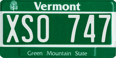 VT license plate XSO747
