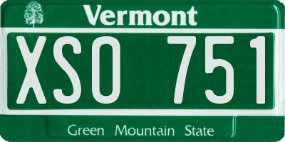 VT license plate XSO751