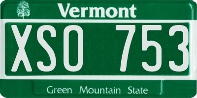 VT license plate XSO753