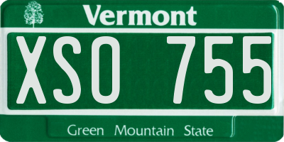 VT license plate XSO755