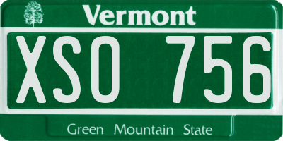 VT license plate XSO756