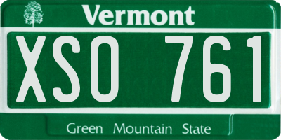 VT license plate XSO761