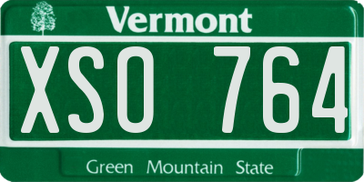 VT license plate XSO764