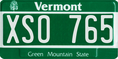 VT license plate XSO765