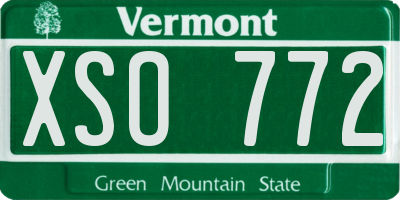 VT license plate XSO772