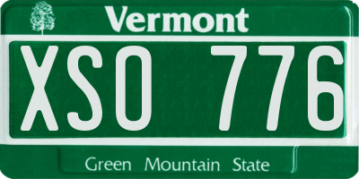 VT license plate XSO776