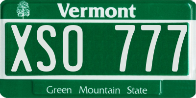 VT license plate XSO777