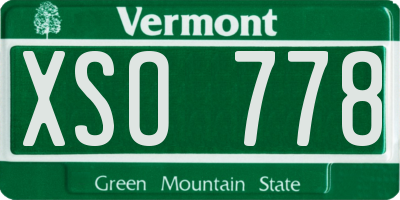 VT license plate XSO778