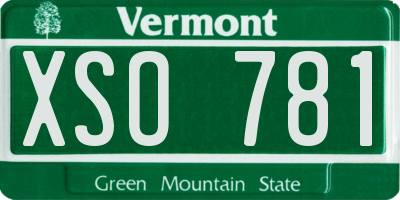 VT license plate XSO781